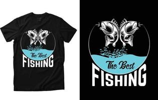 design de camiseta de pesca vetor