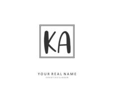 k uma ka inicial carta caligrafia e assinatura logotipo. uma conceito caligrafia inicial logotipo com modelo elemento. vetor