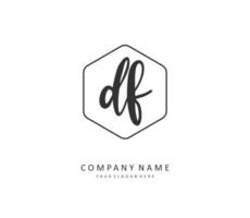 df inicial carta caligrafia e assinatura logotipo. uma conceito caligrafia inicial logotipo com modelo elemento. vetor