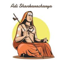 adi shankaracharya indiano filósofo e teólogo vetor