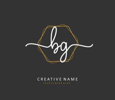 bg inicial carta caligrafia e assinatura logotipo. uma conceito caligrafia inicial logotipo com modelo elemento. vetor