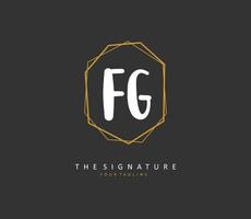 fg inicial carta caligrafia e assinatura logotipo. uma conceito caligrafia inicial logotipo com modelo elemento. vetor