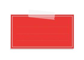 retângulo vermelho pegajoso postar Nota modelo brincar. gravado escritório memorando papel vetor ilustração.