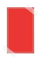 vertical retângulo vermelho pegajoso postar Nota modelo. gravado escritório memorando papel vetor ilustração.