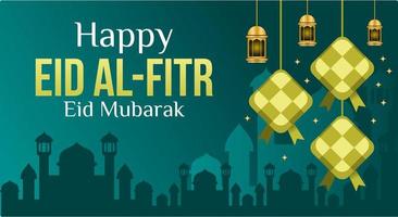 feliz eid al-fitr islâmico fundo vetor