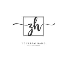z h zh inicial carta caligrafia e assinatura logotipo. uma conceito caligrafia inicial logotipo com modelo elemento. vetor
