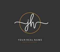 j h jh inicial carta caligrafia e assinatura logotipo. uma conceito caligrafia inicial logotipo com modelo elemento. vetor