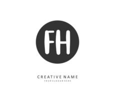 f h fh inicial carta caligrafia e assinatura logotipo. uma conceito caligrafia inicial logotipo com modelo elemento. vetor