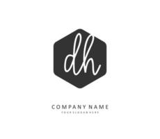 d h dh inicial carta caligrafia e assinatura logotipo. uma conceito caligrafia inicial logotipo com modelo elemento. vetor