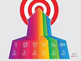 vertical crescimento gráfico infográfico elemento relatório fundo vetor