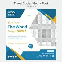 aventura viagem e Tour quadrado folheto postar bandeira e social meios de comunicação postar modelo Projeto vetor