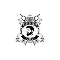 design de logotipo de barbearia vetor