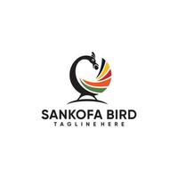 Sankofa pássaro logotipo vetor