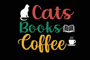 gatos livros café Projeto vetor