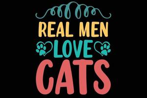 real homem amor gatos camisa Projeto vetor