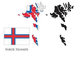 faroé ilhas bandeira e mapa ilustração vetor