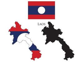 Laos bandeira e mapa ilustração vetor