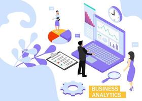 o negócio analytics conceito. o negócio finança e indústria. isométrico projeção. vetor ilustração. eps 10