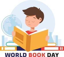 vetor ilustração do mundo livro dia. adequado para poster, adesivo, bandeira, ícone, etc.