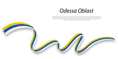 acenando fita ou listra com bandeira do Odessa oblast vetor