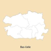 Alto qualidade mapa do bas-uele é uma região do dr Congo vetor
