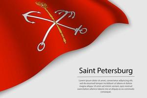 onda bandeira do santo Petersburgo é uma região do Rússia vetor