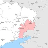 Donetsk e lugansk regiões dentro Ucrânia mapa modelo para seu Projeto vetor