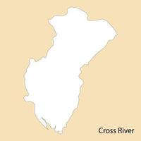 Alto qualidade mapa do Cruz rio é uma região do Nigéria vetor