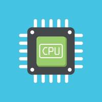 CPU para computador e Smartphone ícone dentro plano estilo. processador chipset vetor ilustração em isolado fundo. microchip placa o negócio conceito.