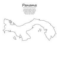 simples esboço mapa do Panamá, silhueta dentro esboço linha estilo vetor