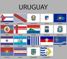 todos bandeiras do departamentos do Uruguai vetor