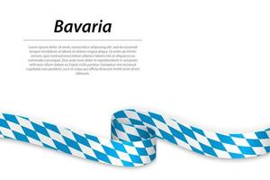 acenando fita ou bandeira com bandeira do bavaria vetor