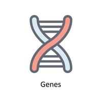 genes vetor preencher esboço ícones. simples estoque ilustração estoque