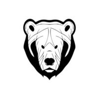 vetor logotipo com uma Preto e branco Urso imagem.