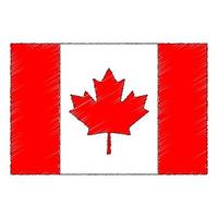 mão desenhado esboço bandeira do Canadá. rabisco estilo ícone vetor