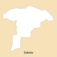 Alto qualidade mapa do sokoto é uma região do Nigéria vetor