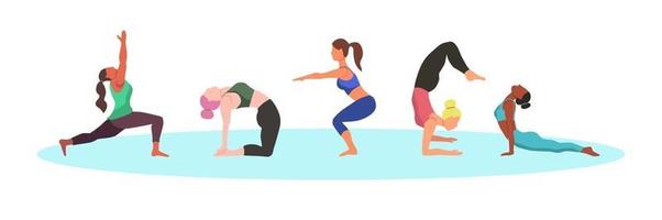 mulheres fazendo yoga vetor