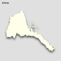 3d isométrico mapa do eritreia isolado com sombra vetor