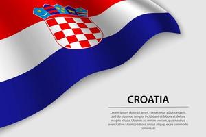 onda bandeira do Croácia em branco fundo. bandeira ou fita vecto vetor