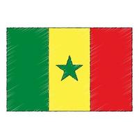 mão desenhado esboço bandeira do Senegal. rabisco estilo ícone vetor