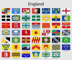 bandeiras do a condados do Inglaterra, todos Inglês regiões bandeira colle vetor