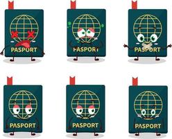 Passaporte desenho animado dentro personagem com Não expressão vetor