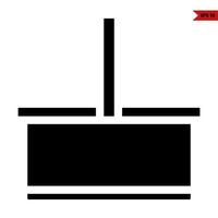 ícone de glifo de cesta vetor
