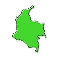 simples esboço mapa do Colômbia. estilizado linha Projeto vetor