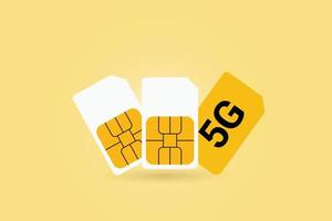 vetor Móvel 5g sim cartão lasca processador vetor, sim cartão CPU processador.