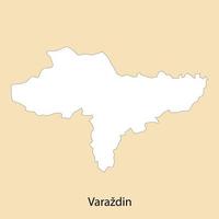 Alto qualidade mapa do varazdin é uma região do Croácia vetor