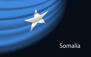 onda bandeira do Somália em Sombrio fundo. vetor