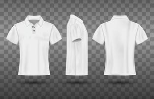 3d branco pólo camisa zombar acima vetor