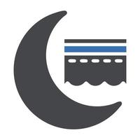 kaaba ícone sólido cinzento azul estilo Ramadã ilustração vetor elemento e símbolo perfeito.