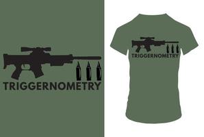 triggernometria erro de digitação camiseta Projeto e arma de fogo Projeto vetor